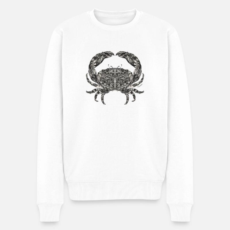 Krebs Sternzeichen - Männer Premium Bio Pullover - Weiß