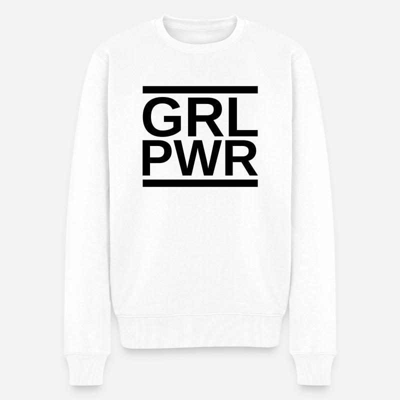 Girl Power! - Männer Premium Bio Pullover - Weiß