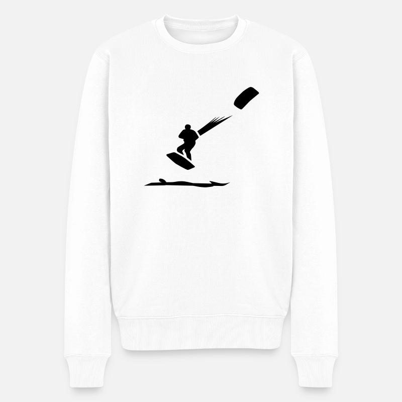 Kitesurfing - Männer Premium Bio Pullover - Weiß