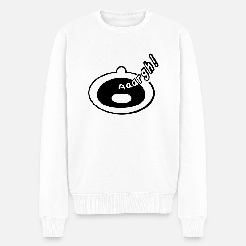 Schrei - Männer Premium Bio Pullover - Weiß