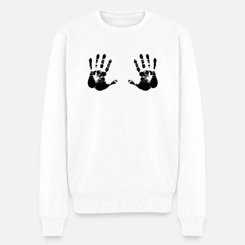 Mains - Pull Premium bio Homme - blanc