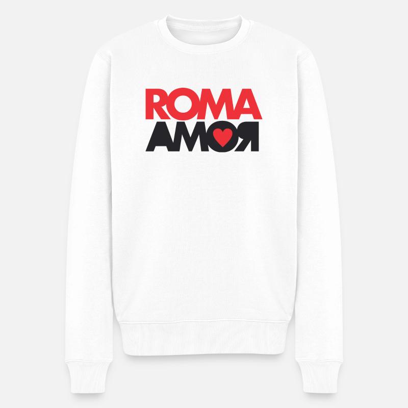 Rom Liebe - Männer Premium Bio Pullover - Weiß