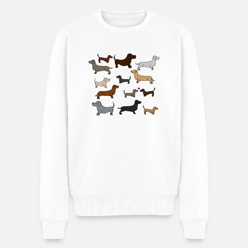 super süße Dackel , Geschenkidee - Männer Premium Bio Pullover - Weiß