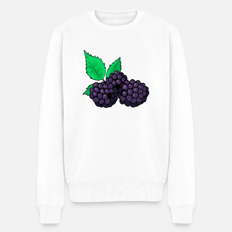 Brombeeren - Männer Premium Bio Pullover - Weiß