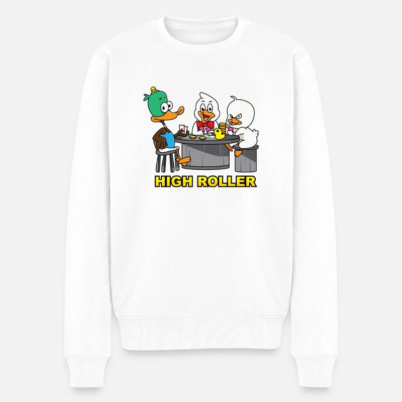 Star canards poker - Pull Premium bio Homme - blanc