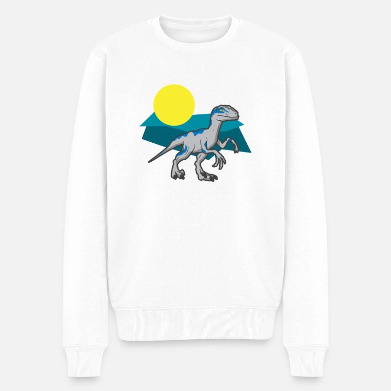 Velociraptor Éteinte Dino - Pull Premium bio Homme - blanc