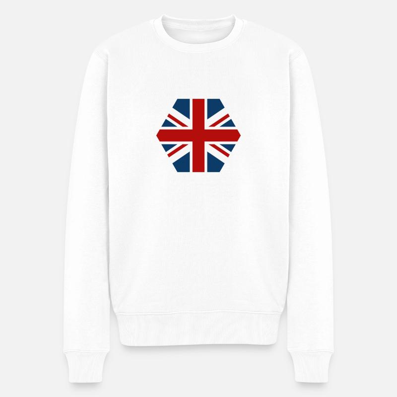 Großbritannien Flagge - Männer Premium Bio Pullover - Weiß