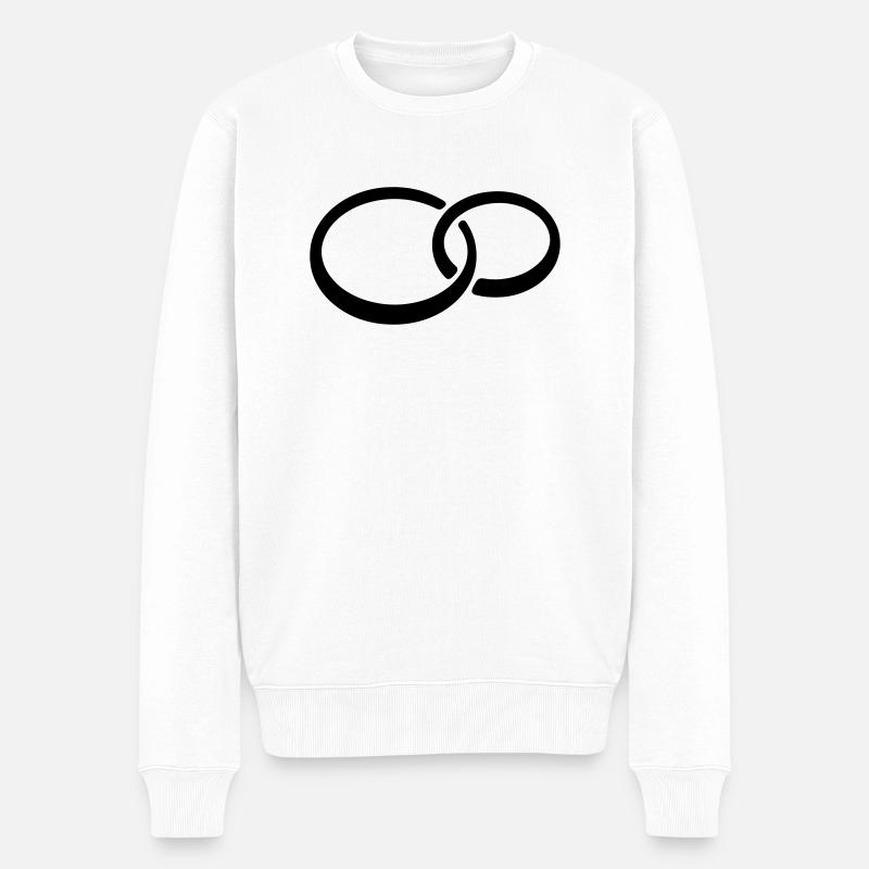 Trauringe - Männer Premium Bio Pullover - Weiß