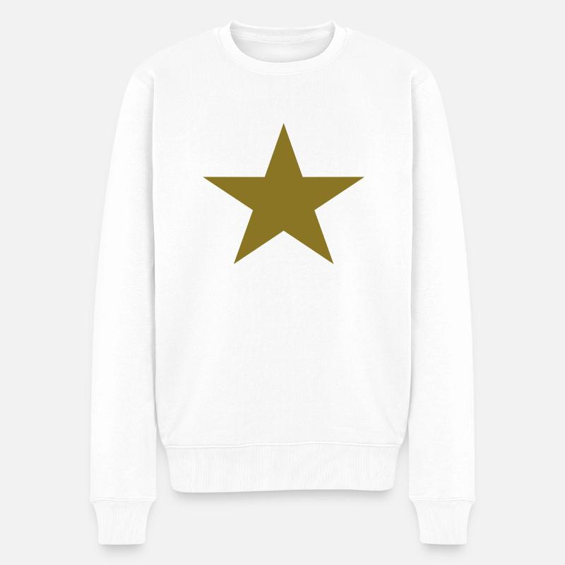 Stern - Männer Premium Bio Pullover - Weiß