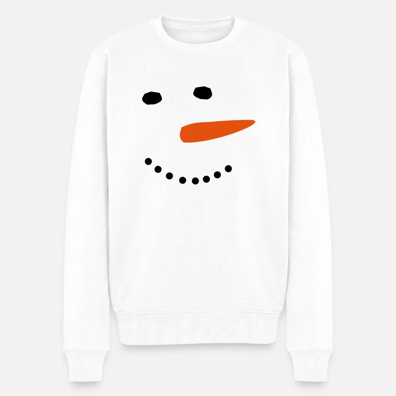 Schneemann Schnee Winter Weihnachten - Männer Premium Bio Pullover - Weiß