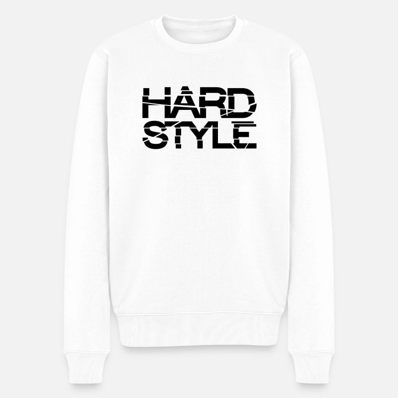 hard_style_ra1 - Männer Premium Bio Pullover - Weiß