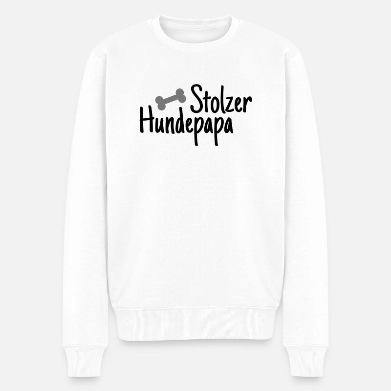 Stolzer Hundepapa - Männer Premium Bio Pullover - Weiß