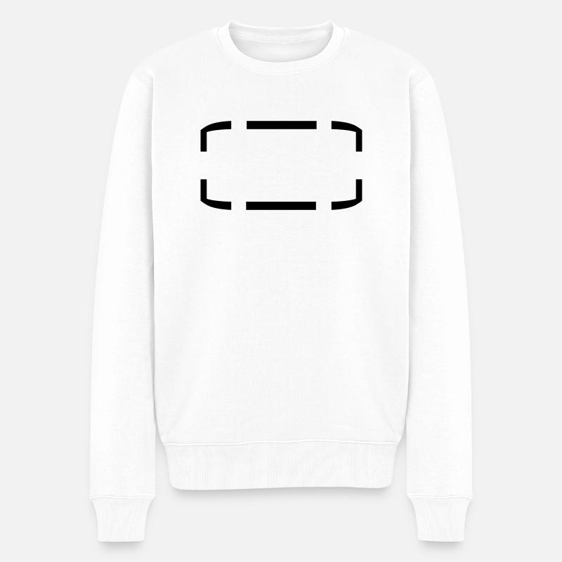 umrandung rahmen klammern text feld schreiben name - Männer Premium Bio Pullover - Weiß