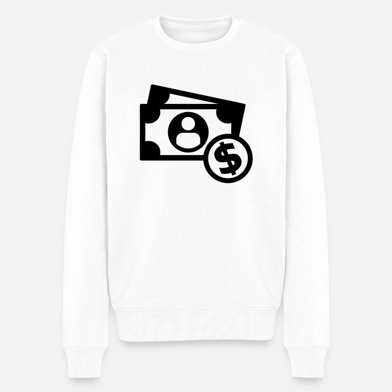 Geld - Männer Premium Bio Pullover - Weiß