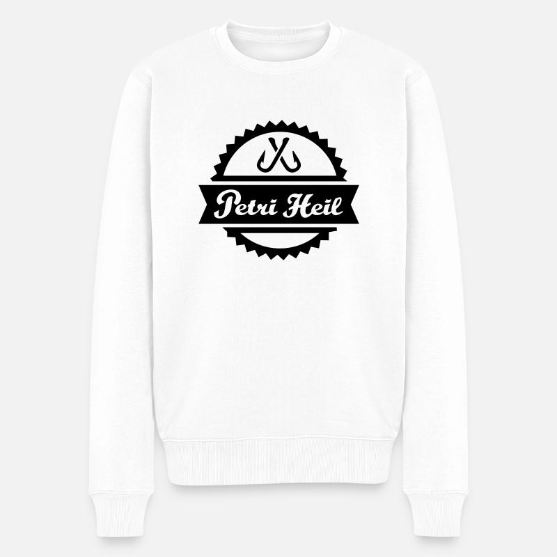 Angeln - Männer Premium Bio Pullover - Weiß