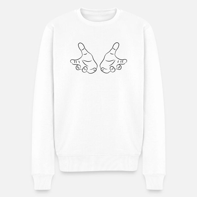 Mains - Pull Premium bio Homme - blanc