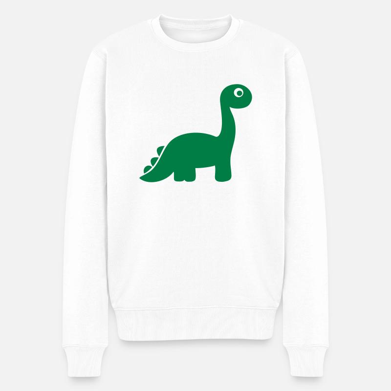 Dinosaurier - Männer Premium Bio Pullover - Weiß