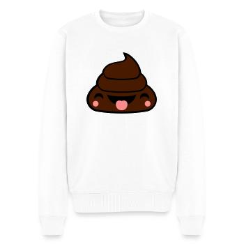 zunge raus frech kleiner süßer niedlicher kot kack - Männer Premium Bio Pullover - Weiß - Vorne - Thijin (182cm)