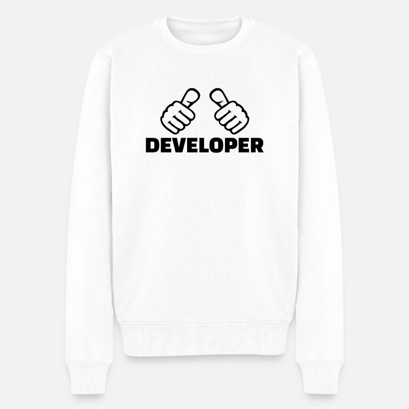 Développeur - Pull Premium bio Homme - blanc