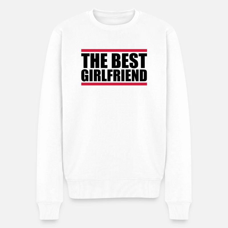 the best girlfriend - Männer Premium Bio Pullover - Weiß