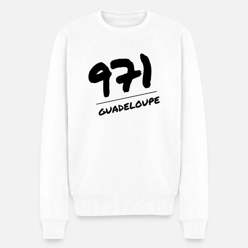 Guadeloupe / 971 / Meer / Frankreich - Männer Premium Bio Pullover - Weiß