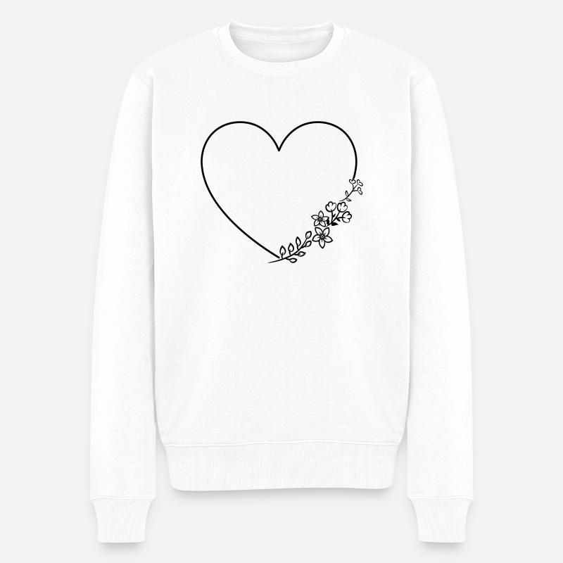 heartflowers_1 - Männer Premium Bio Pullover - Weiß