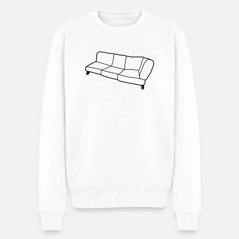 Clipart Design Sofa - Männer Premium Bio Pullover - Weiß