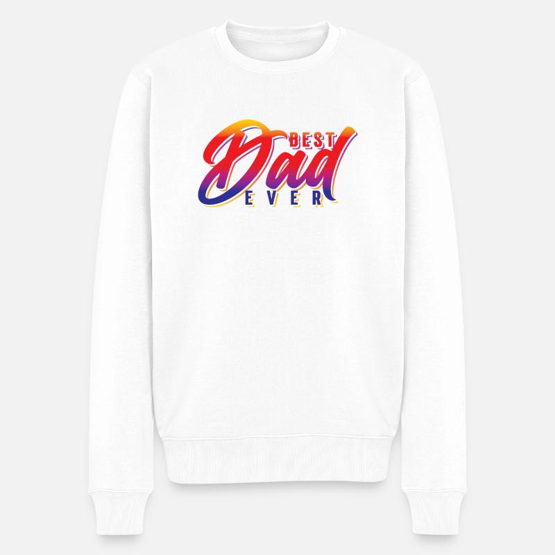 Best Dad ever - Männer Premium Bio Pullover - Weiß