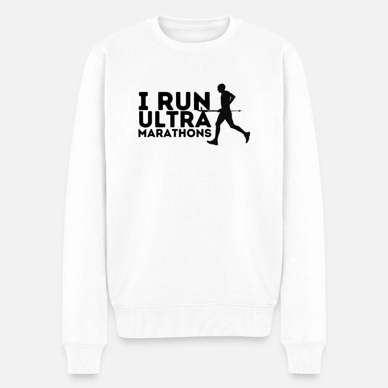 I run ultra Marathons - Männer Premium Bio Pullover - Weiß