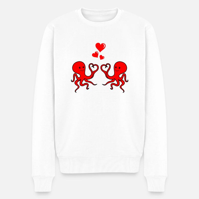 Octopus Amour - Pull Premium bio Homme - blanc