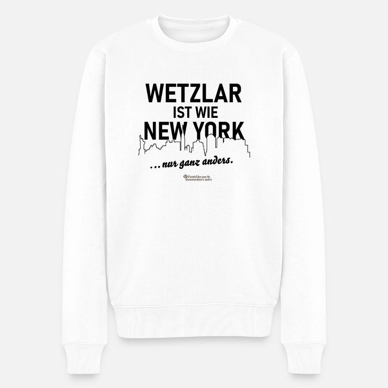 Wetzlar ist wie New York - Männer Premium Bio Pullover - Weiß