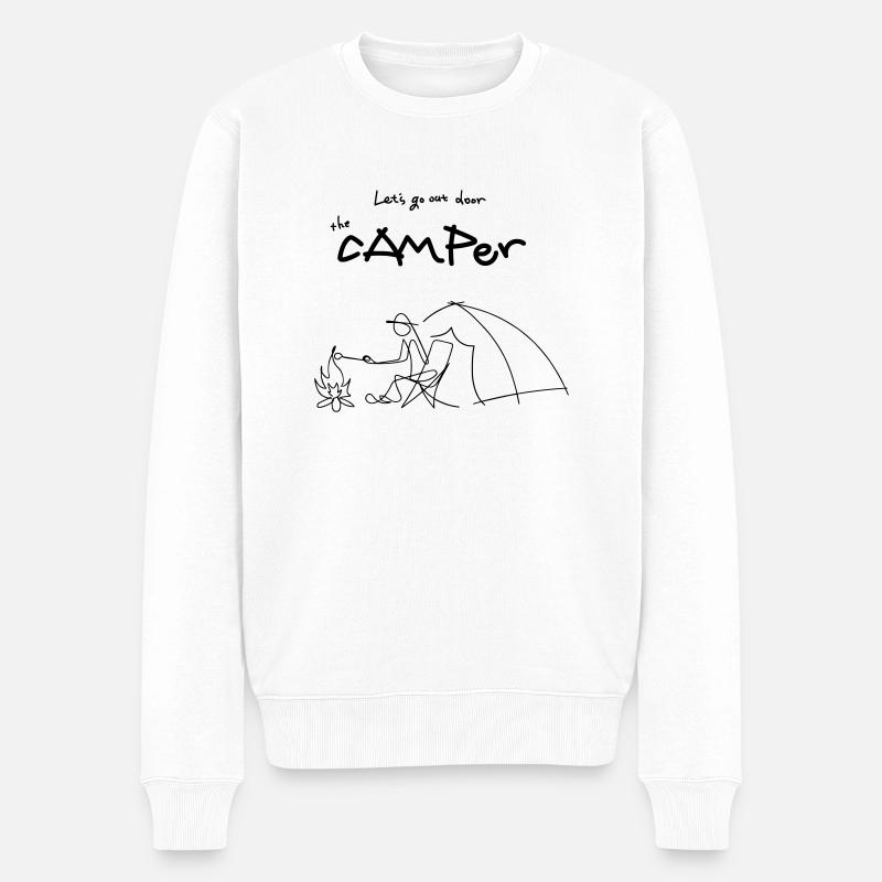 camping 1line - Pull Premium bio Homme - blanc