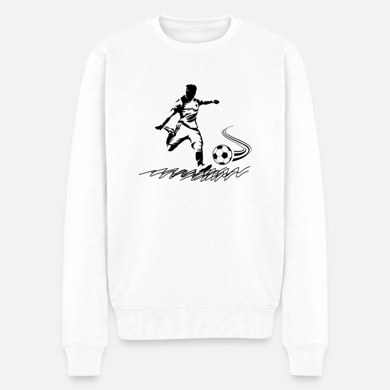 Fußball Soccer - Männer Premium Bio Pullover - Weiß
