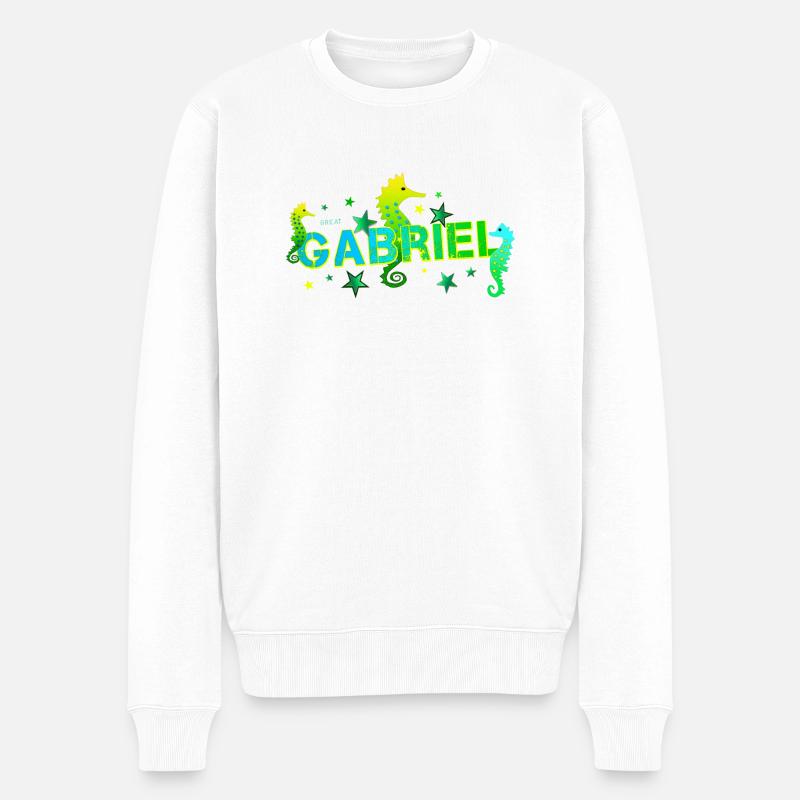 Gabriel - Männer Premium Bio Pullover - Weiß