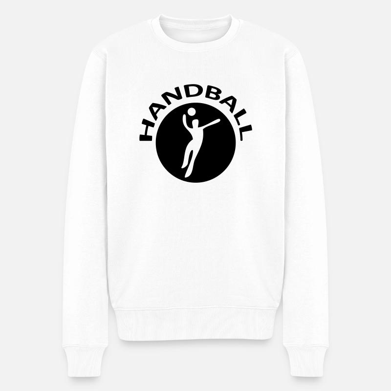 Handball - Männer Premium Bio Pullover - Weiß