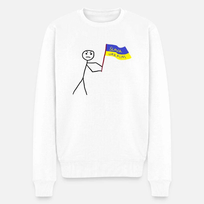 Ukrainisch - Männer Premium Bio Pullover - Weiß