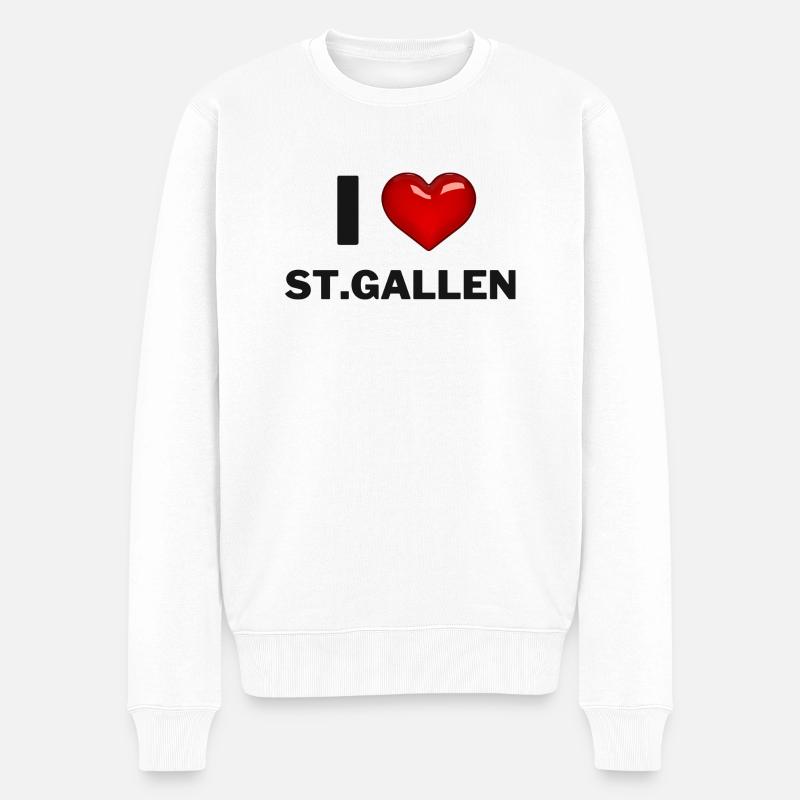 J’aime Saint-Gall - Pull Premium bio Homme - blanc