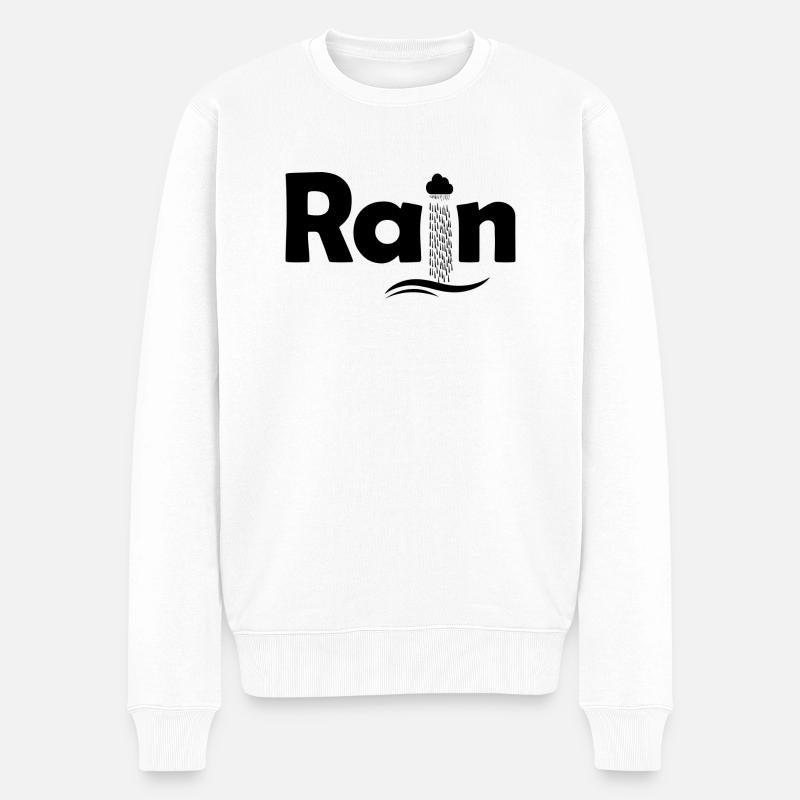 Rain - Männer Premium Bio Pullover - Weiß
