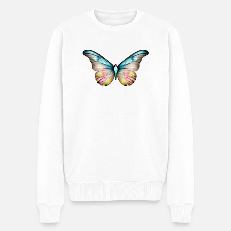 Papillon Animal Insecte Papillon - Pull Premium bio Homme - blanc