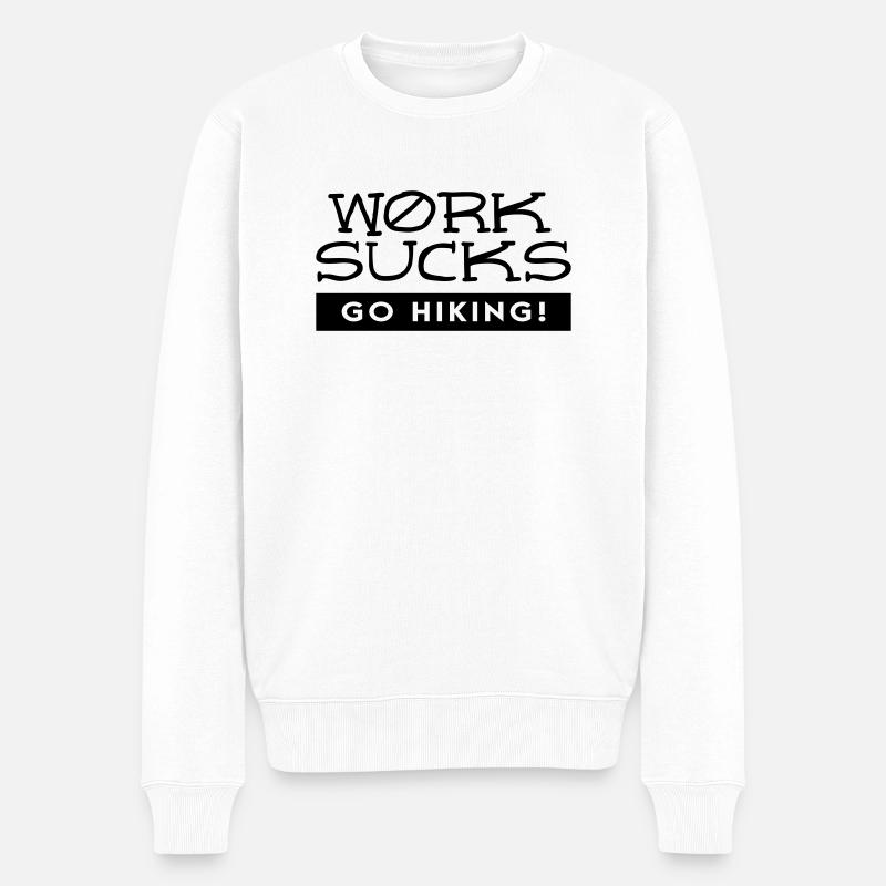 Works sucks - Männer Premium Bio Pullover - Weiß