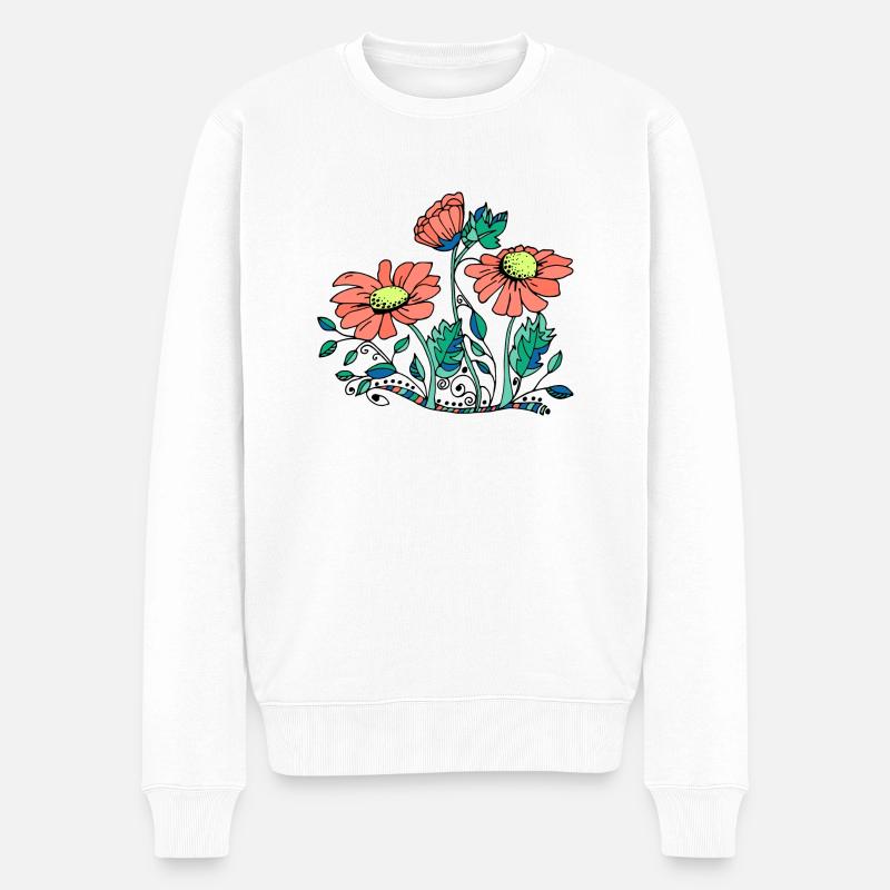 Fleur - Pull Premium bio Homme - blanc