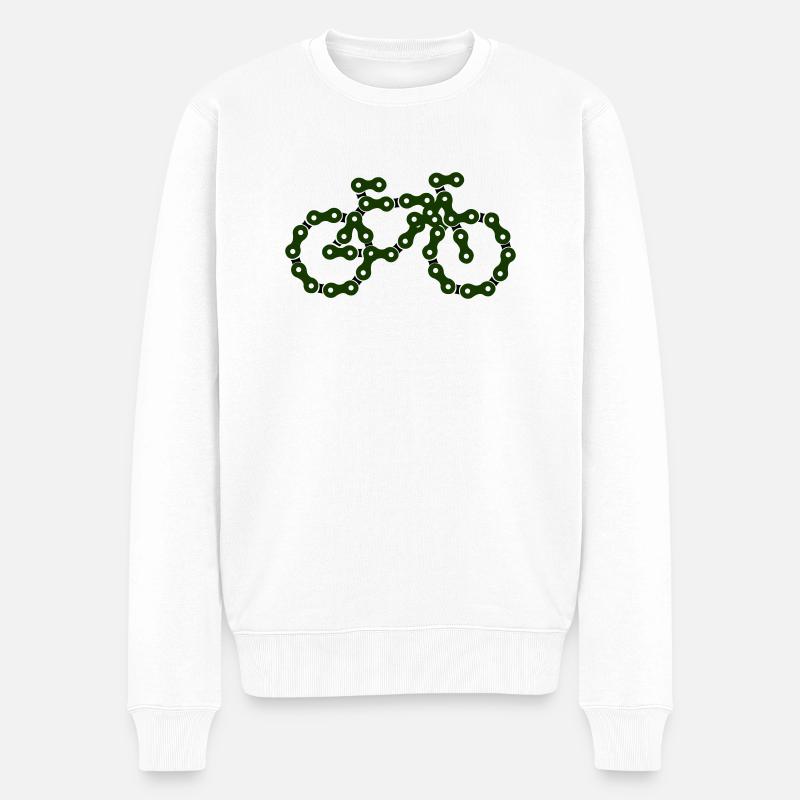 fahrrad - Männer Premium Bio Pullover - Weiß