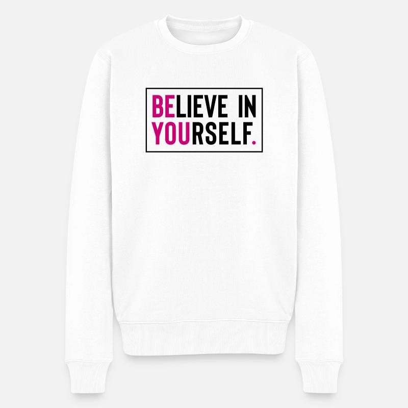 be you - Männer Premium Bio Pullover - Weiß