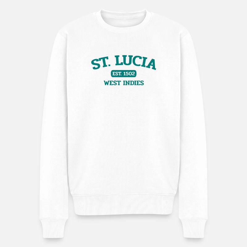Sainte-Lucie - Castries - Caraïbes - Antilles - Pull Premium bio Homme - blanc