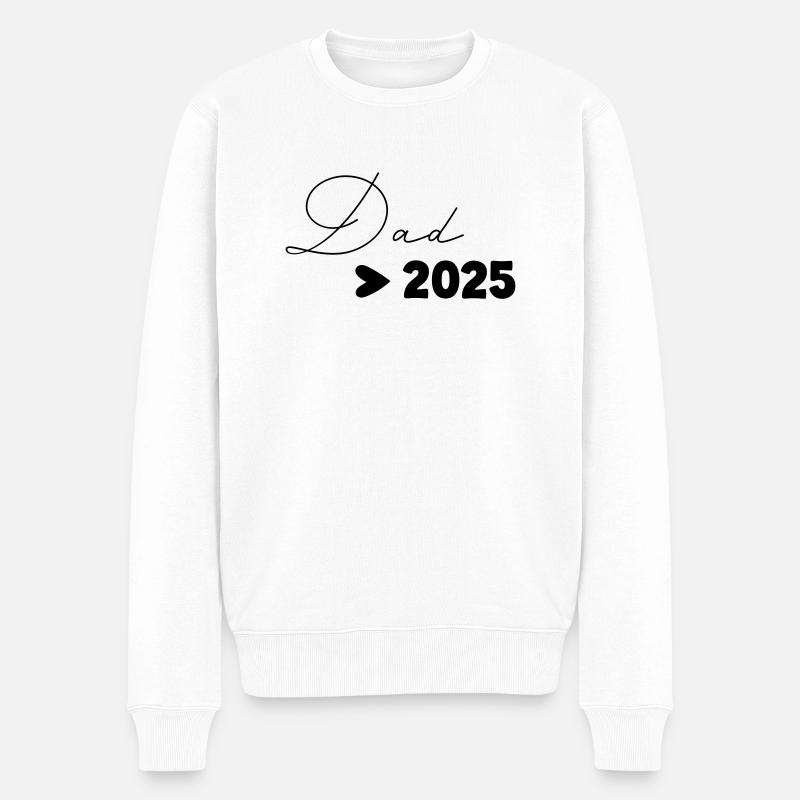 Dad 2025 - Männer Premium Bio Pullover - Weiß