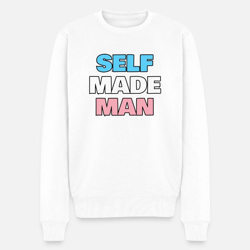 Selfmademan - Männer Premium Bio Pullover - Weiß