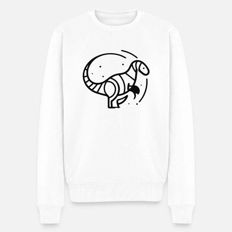 Dino - Männer Premium Bio Pullover - Weiß