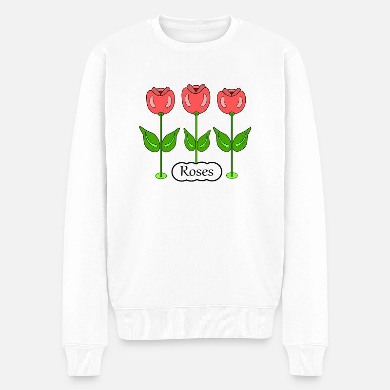 Roses - Männer Premium Bio Pullover - Weiß