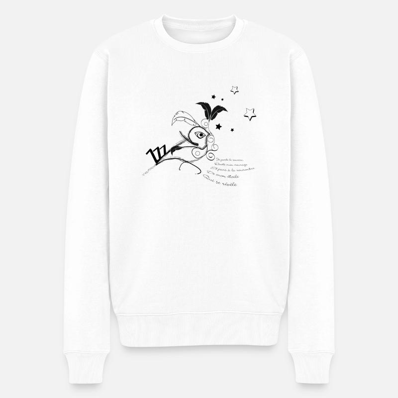 El Zozio Vogel-Poet - Männer Premium Bio Pullover - Weiß