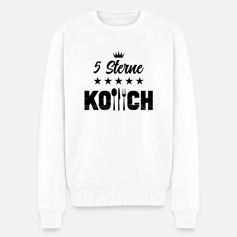 5 sterne koch - Männer Premium Bio Pullover - Weiß